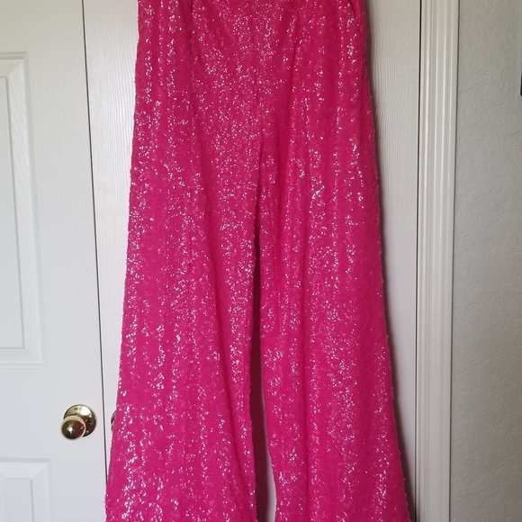 Pink Sequin Pants - Picture 3 of 9